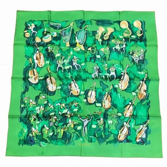 HERMES Green Scarf - Picture 1 of 9